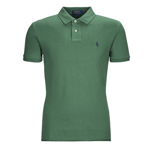 Clothing Men Short-sleeved polo shirts Polo Ralph Lauren POLO AJUSTE SLIM FIT EN COTON BASIC MESH Green