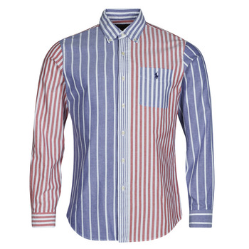 Clothing Men Long-sleeved shirts Polo Ralph Lauren CHEMISE COUPE DROITE EN OXFORD Blue / Red / White