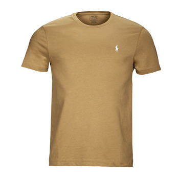 Clothing Men Short-sleeved t-shirts Polo Ralph Lauren T-SHIRT AJUSTE EN COTON Beige