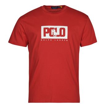 Clothing Men Short-sleeved t-shirts Polo Ralph Lauren T-SHIRT AJUSTE EN COTON LOGO POLO RALPH LAUREN Red