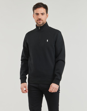 Clothing Men Sweaters Polo Ralph Lauren SWEAT 1/2 ZIP EN DOUBLE KNIT TECH Black