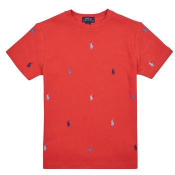 Clothing Children Short-sleeved t-shirts Polo Ralph Lauren SS CN-KNIT SHIRTS-T-SHIRT Red