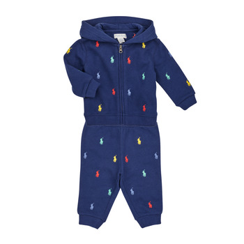 Clothing Children Tracksuits Polo Ralph Lauren AOE HKUP SET-SETS-PANT SET Marine / Multicolour