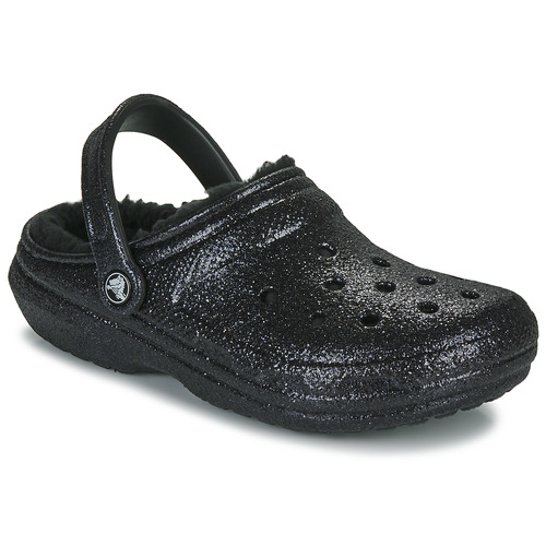 Shoes Women Clogs Crocs Classic Glitter Lined Clog Black