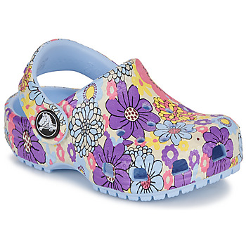 Shoes Girl Clogs Crocs Classic Retro Floral Clog T Blue / Multicolour