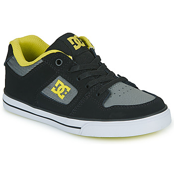 Shoes Boy Low top trainers DC Shoes PURE ELASTIC Black / Grey / Yellow