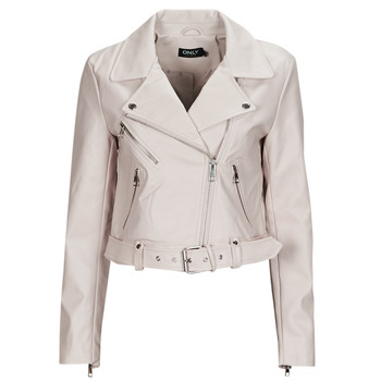Clothing Women Leather jackets / Imitation leather Only ONLNEWVERA FAUX LEATHER BIKER CC OTW Beige