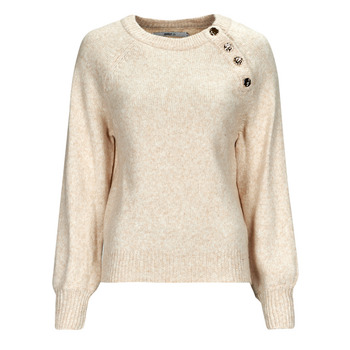 Clothing Women Jumpers Only ONLEMMA LS BUTTON ONECK KNT Beige