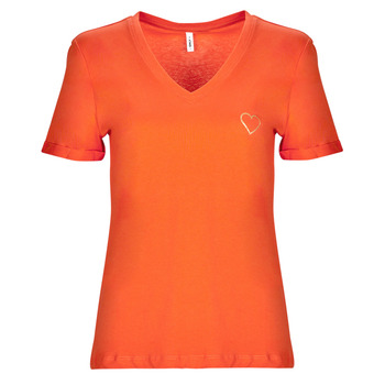 Clothing Women Short-sleeved t-shirts Only ONLKITA S/S V-NECK HEART TOP BOX CS JRS Orange