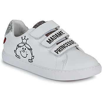 Shoes Girl Low top trainers Bons baisers de Paname EDITH MONSIEUR MADAME PRINCESSE White / Pink