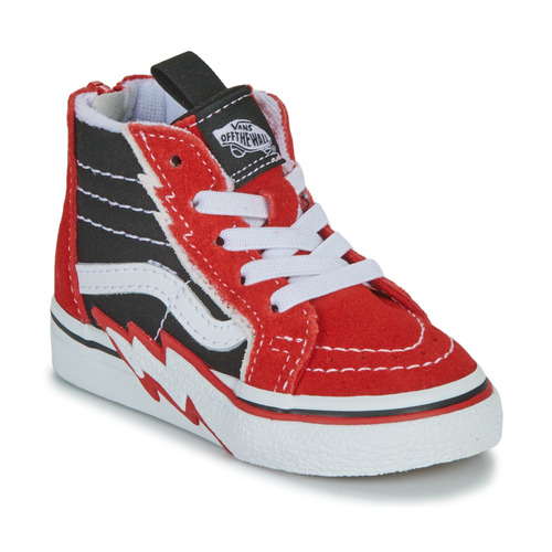 Shoes Boy Hi top trainers Vans TD SK8-Hi Zip Bolt Black / Red