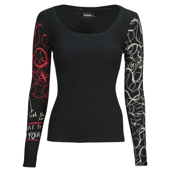 Clothing Women Long sleeved tee-shirts Desigual HERY Black / White / Red