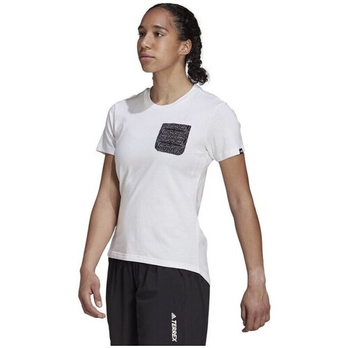 Clothing Women Short-sleeved t-shirts adidas Originals TX Pocket White