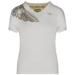 Clothing Women Short-sleeved t-shirts Aeronautica Militare TS2110DJ60173009 White, Golden