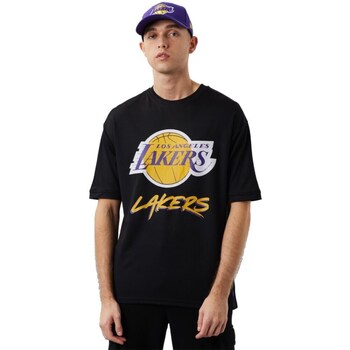 Clothing Men Short-sleeved t-shirts New-Era Nba Los Angeles Lakers Script Mesh Black