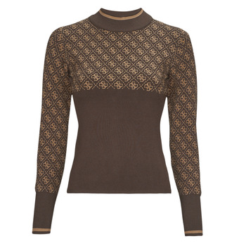 Clothing Women Jumpers Guess LISE 4G LS SWTR Brown