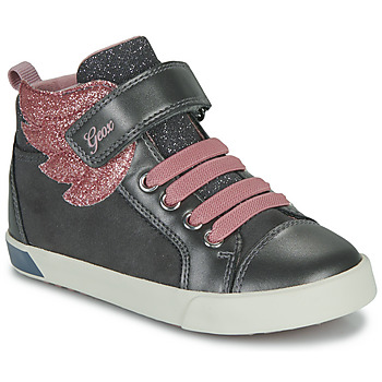 Shoes Girl Hi top trainers Geox B KILWI GIRL Grey / Pink
