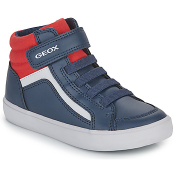 Shoes Boy Hi top trainers Geox J GISLI BOY C Marine / Red