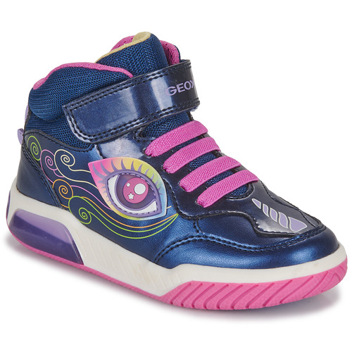 Shoes Girl Hi top trainers Geox J INEK GIRL B Marine / Pink