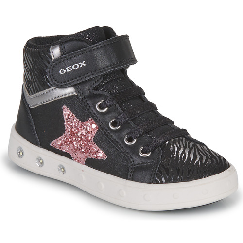 Shoes Girl Hi top trainers Geox J SKYLIN GIRL G Black / Pink