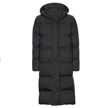 Clothing Women Duffel coats Superdry LONGLINE HOODED PUFFER COAT Black