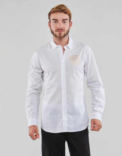 Clothing Men Long-sleeved shirts Versace Jeans Couture GALYS2 White / Gold