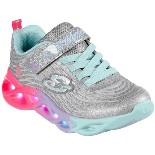 Shoes Children Low top trainers Skechers Twisty Brights Silver