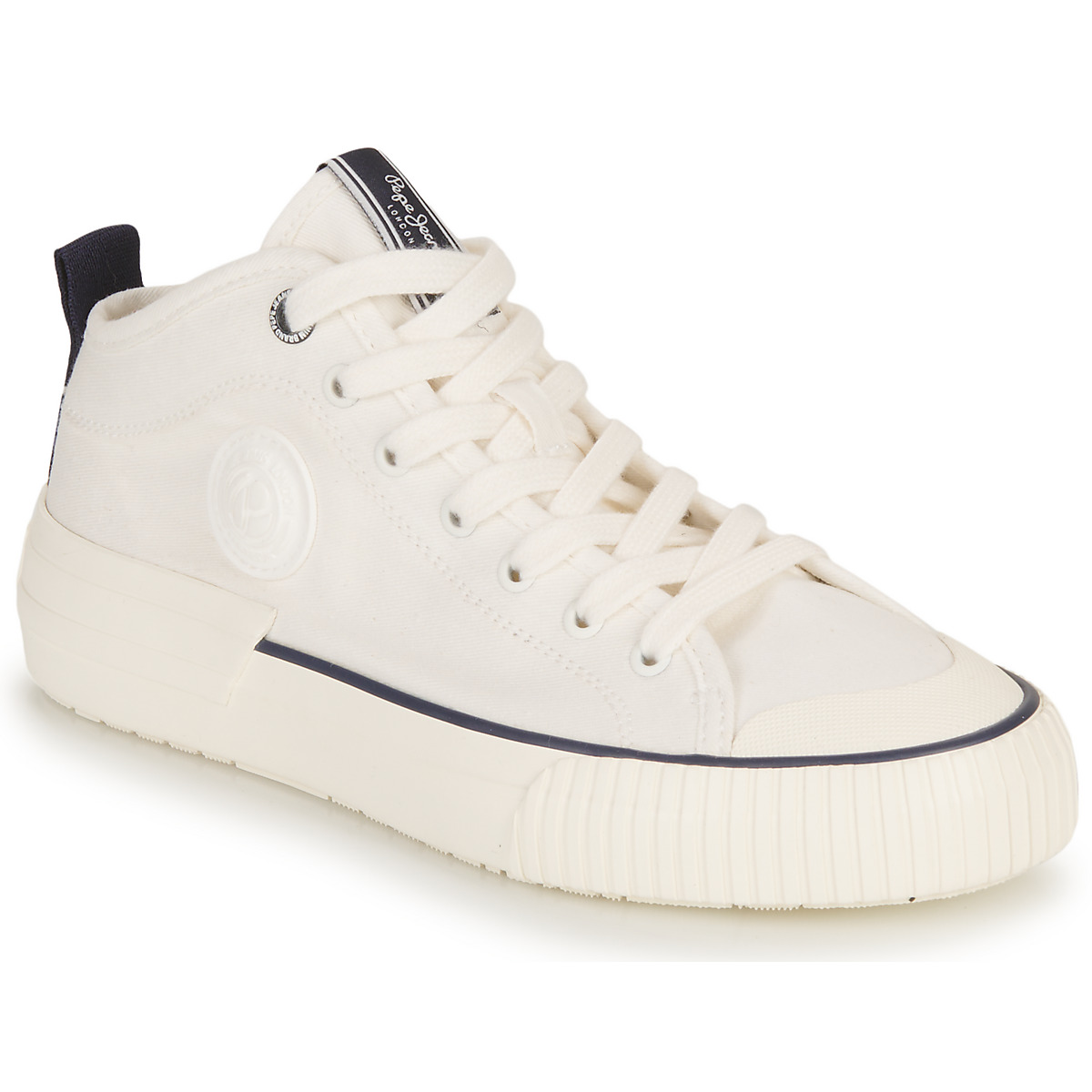 pepe jeans  industry basic w  women's shoes (high-top trainers) in white