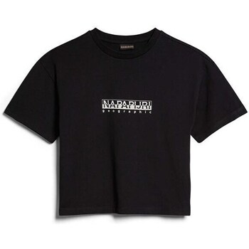 Clothing Women Short-sleeved t-shirts Napapijri Sbox Crop 3 Black