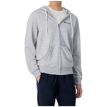 Clothing Men Sweaters Champion Hooded Full Zip Sweatshirt Grey