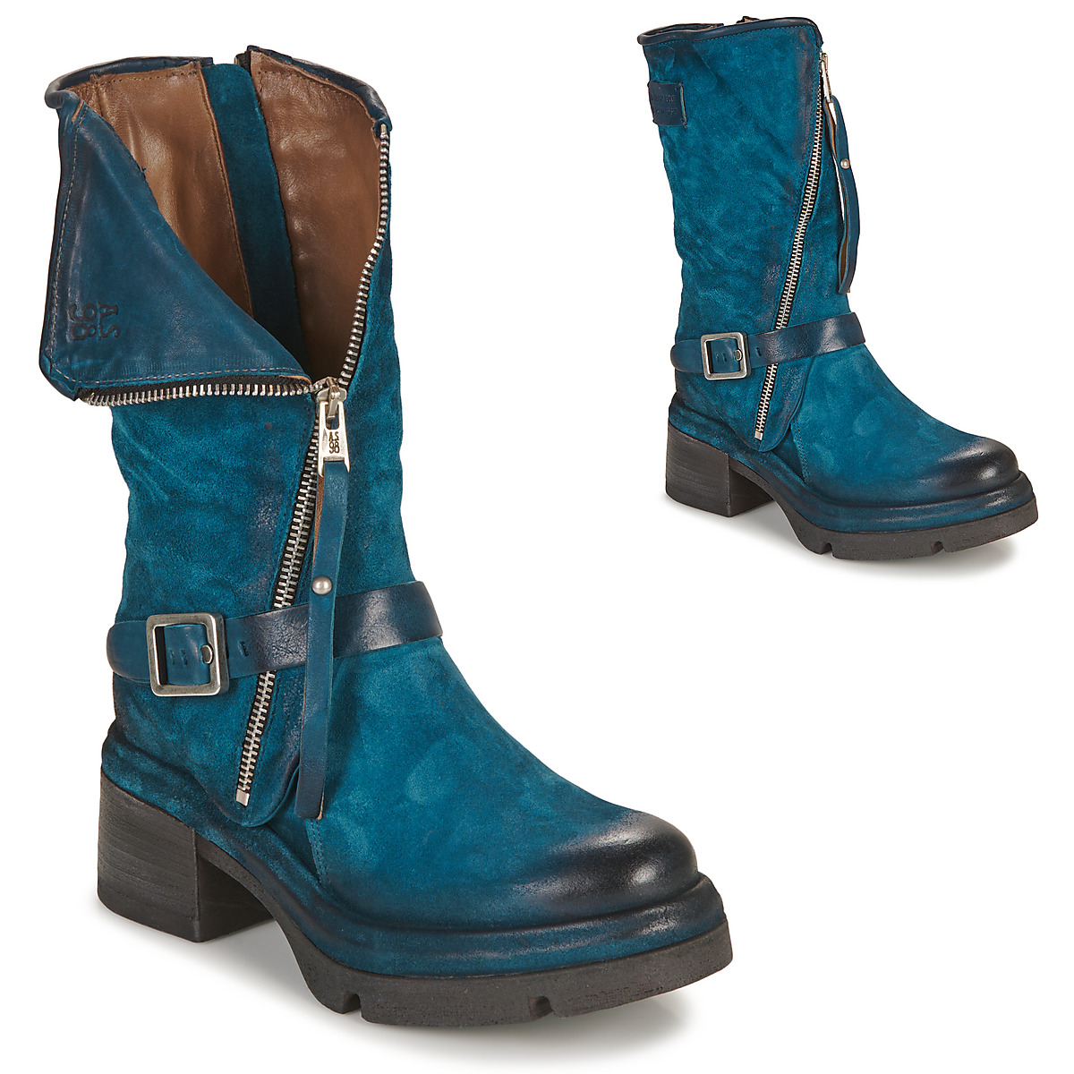 airstep / a.s.98  easy zip  women's mid boots in blue