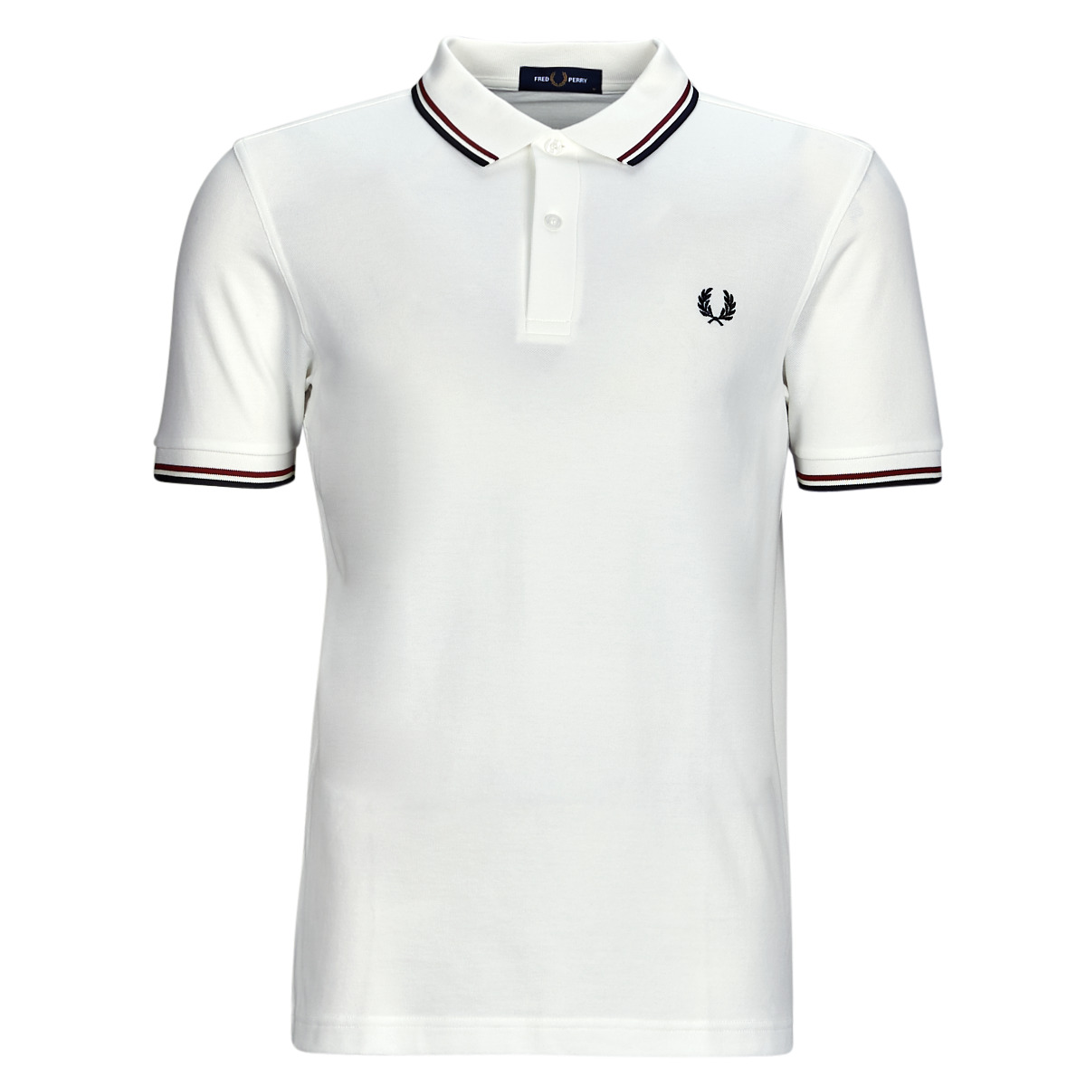 fred perry  twin tipped fred perry shirt  men's polo shirt in white