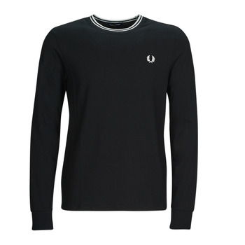 Clothing Men Long sleeved tee-shirts Fred Perry TWIN TIPPED T-SHIRT Black