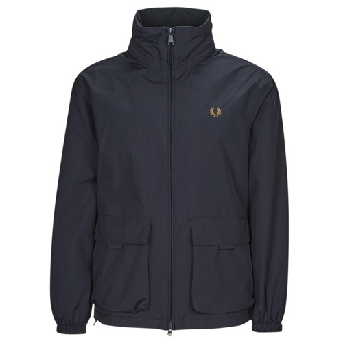 Clothing Men Jackets Fred Perry PATCH POCKET ZIP THROUGH JKT Marine
