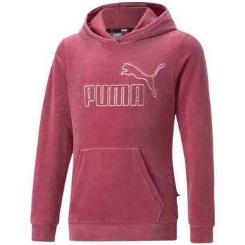 Clothing Girl Sweaters Puma Ess Velour Hoodie G JR Pink