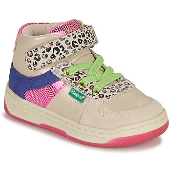 Shoes Girl Hi top trainers Kickers KICKALIEN Multicolour / Leopard