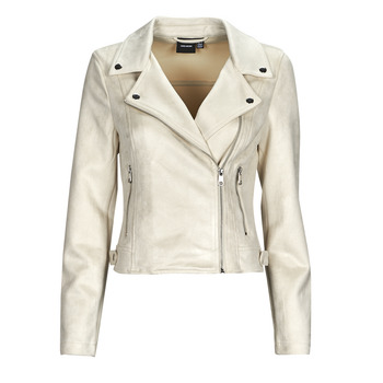Clothing Women Leather jackets / Imitation leather Vero Moda VMJOSE AW23 SHORT FAUX SUEDE JACKET NOOS Beige