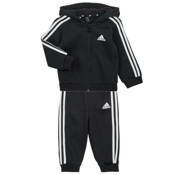 Clothing Boy Tracksuits Adidas Sportswear 3S FZ FL JOG Black / White