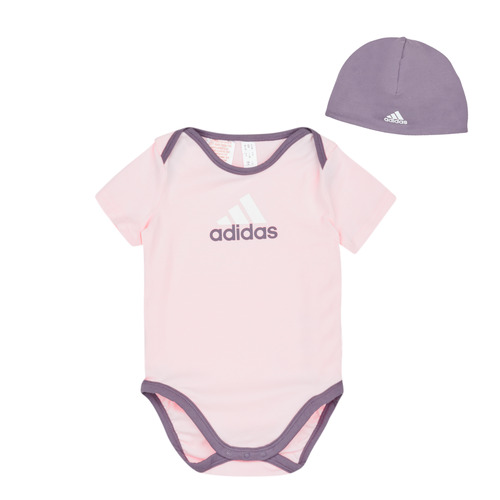Clothing Girl Sleepsuits Adidas Sportswear GIFT SET Pink / Purple