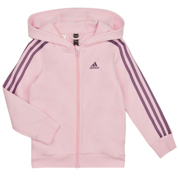 Clothing Girl Sweaters Adidas Sportswear LK 3S FL FZ HD Pink / Purple