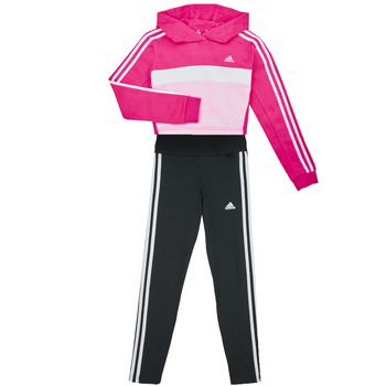 Clothing Girl Tracksuits Adidas Sportswear J3S TIB FL TS Fuschia / White / Black