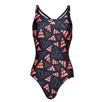 Clothing Women Swimsuits adidas Performance AOP BARS SUIT Blue / Red