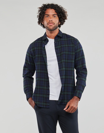 Clothing Men Long-sleeved shirts Selected SLHSLIMOWEN-FLANNEL SHIRT LS NOOS Marine