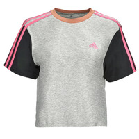 Clothing Women Short-sleeved t-shirts Adidas Sportswear 3S CR TOP Grey / Black / Pink