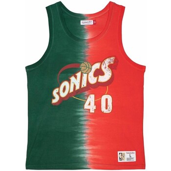 Clothing Men Short-sleeved t-shirts Mitchell And Ness Nba Seattle Supersonics Shawn Kemp Tie Dye Green, Red