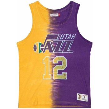 Clothing Men Short-sleeved t-shirts Mitchell And Ness Nba Utah Jazz John Stockton Violet, Yellow