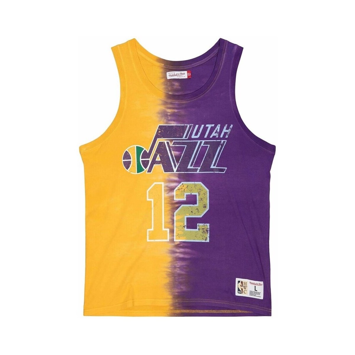 Clothing Men Short-sleeved t-shirts Mitchell And Ness Nba Utah Jazz John Stockton Violet, Yellow