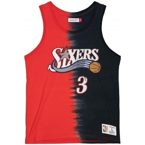 Clothing Men Short-sleeved t-shirts Mitchell And Ness Nba Philadelphia 76ERS Allen Iverson Red, Black