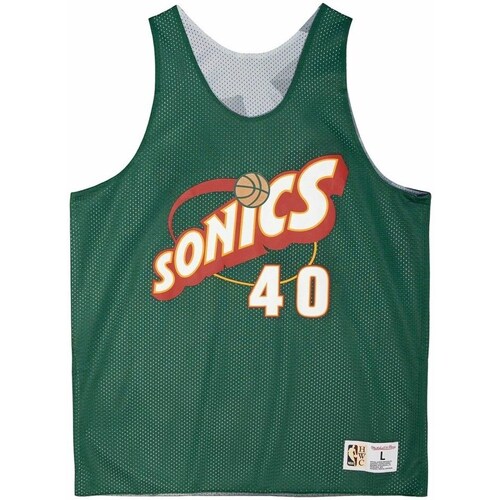 Clothing Men Short-sleeved t-shirts Mitchell And Ness Slam Sublimated Tank Seattle Supersonics Shawn Kemp Green