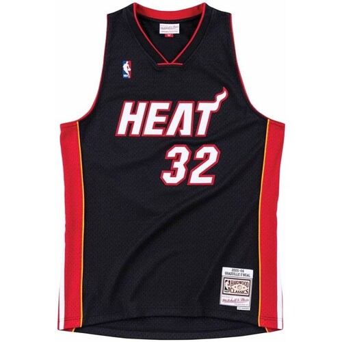 Clothing Men Short-sleeved t-shirts Mitchell And Ness Swingman Nba Miami Heat Shaquille Oneal Black